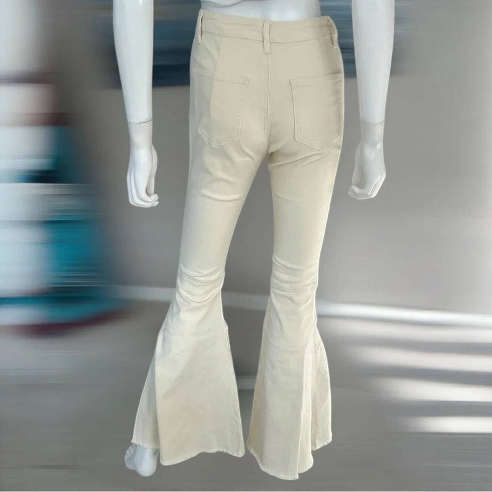 PEACH LOVE CALIFORNIA fitted bell bottom pants S M L - Picture 8 of 11